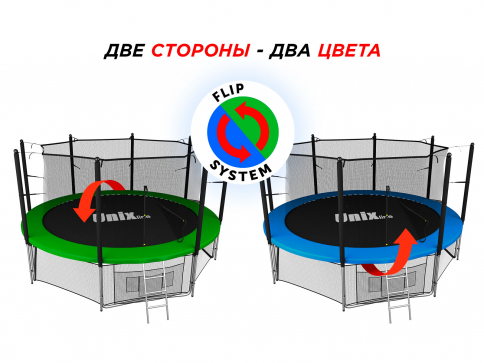 Батут Unix line Classic с внутренней сеткой 12 футов - 360 см (двухцветный) (TRUCL12IN) - 2